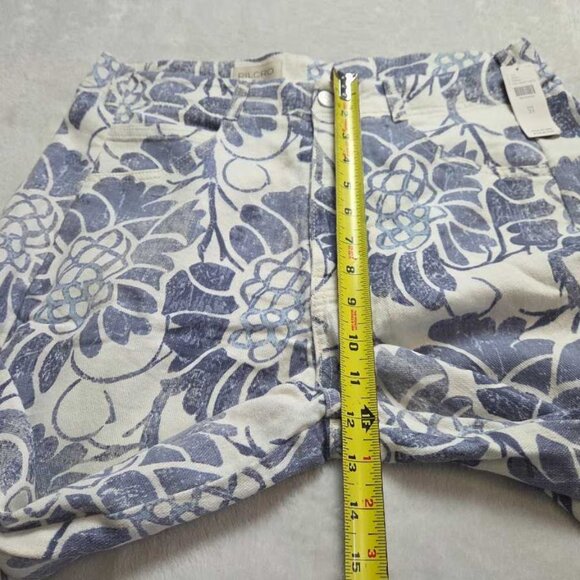 New 31 Anthropologie x Pilcro The Adi printed linen mid-rise flare pants in blu - Picture 8 of 11